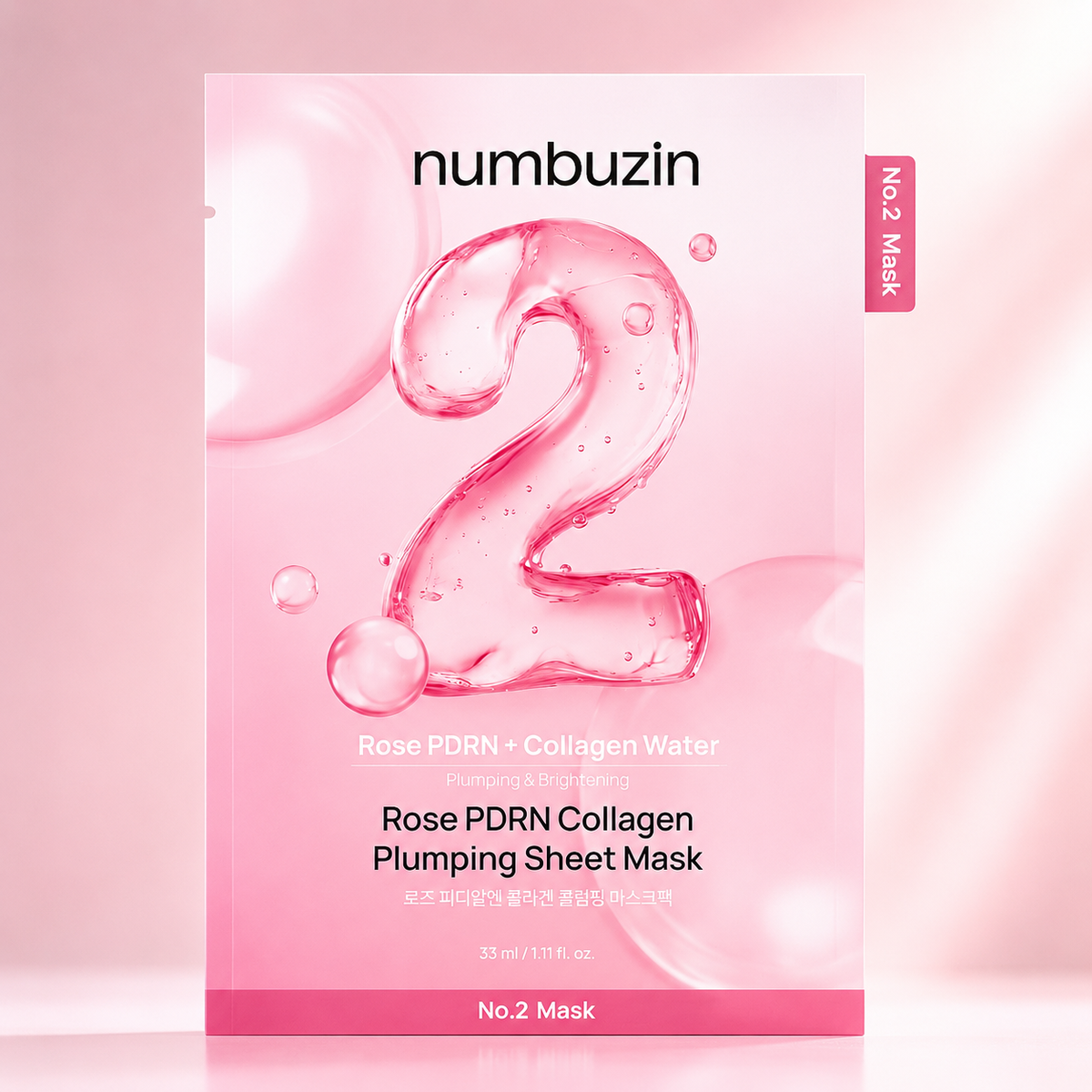 Numbuzin - No.2 Rose PDRN Collagen Plumping Sheet Mask 33ml