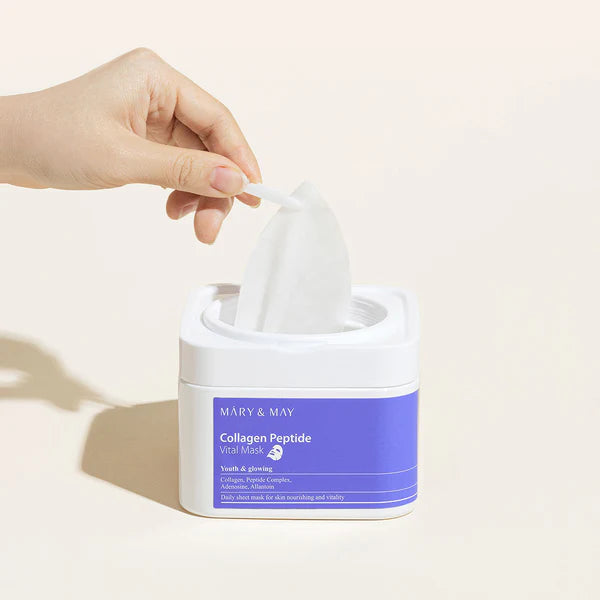 MARY & MAY Collagen Peptide Vital Mask Pack (30 sheets)