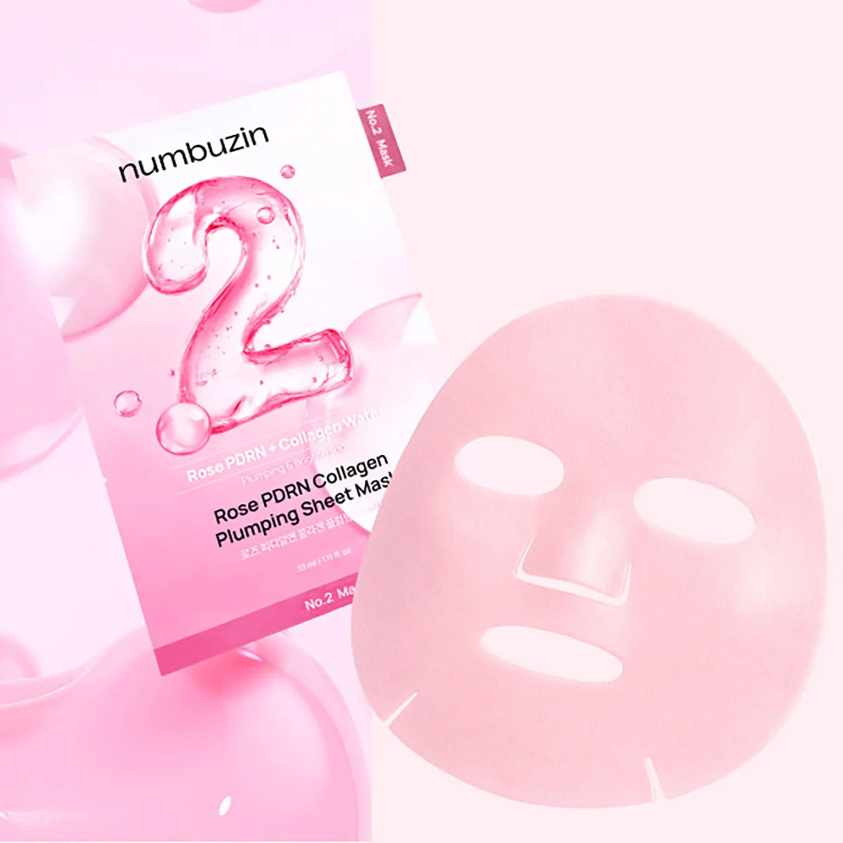 Numbuzin - No.2 Rose PDRN Collagen Plumping Sheet Mask 33ml